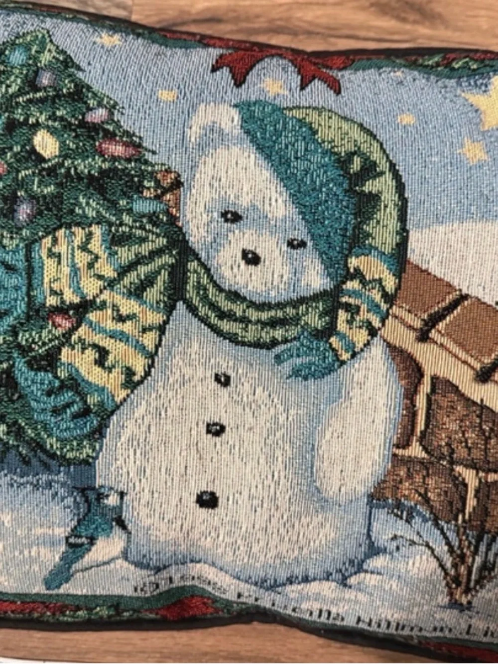Vintage 1998 Priscilla Hillman designed Enesco Winter Bear themed Pillow
